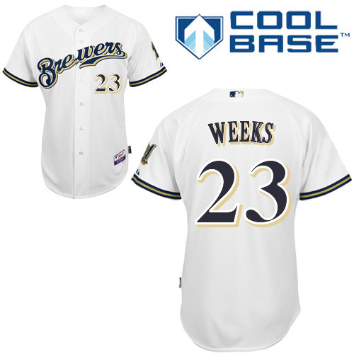 Rickie Weeks #23 MLB Jersey-Milwaukee Brewers Men's Authentic Home White Cool Base Baseball Jersey